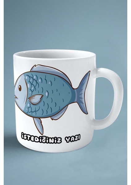 Balık Baskılı Kupa Bardak Çift Taraflı Kişiye Özel Model 8 fiyatları