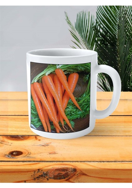 Havuç Baskılı Kupa Bardak Kişiye Özel Desen 4