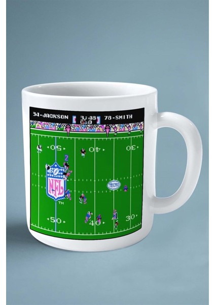 Tecmo Bowl Oyun Baskılı Kupa Bardak Çift Taraflı Baskı Kişiye Özel Model 2