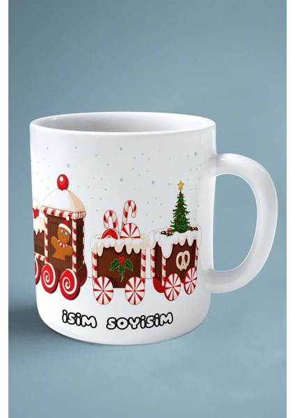 2024 Yılbaşı Noel Isimli Baskılı Kupa Bardak Tren Vagon