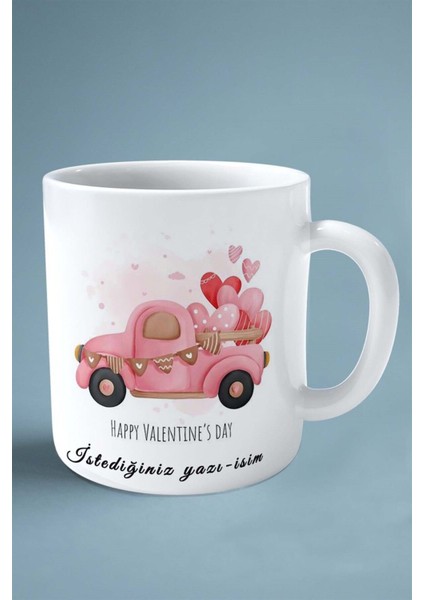 Sevgililer Günü Sevgili Kişiye Özel Baskılı Kupa Bardak Çift Taraflı Baskı Model 36 Araba Pembe fiyatları