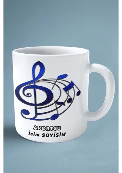 Akortçu Baskılı Kupa Bardak Çift Taraflı Baskı Kişiye Özel Model 11