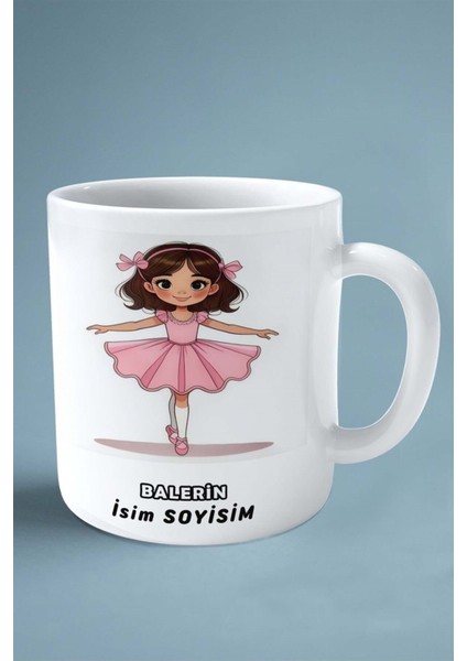 Balerin Baskılı Kupa Bardak Çift Taraflı Baskı Kişiye Özel Model 12