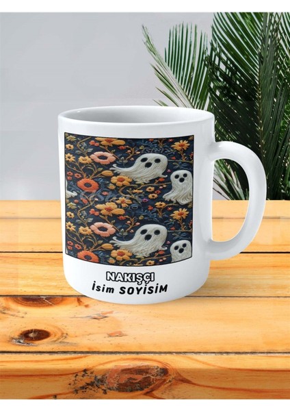 Nakışçı Nakış Meslek Baskılı Kupa Bardak Çift Taraflı Baskı Kişiye Özel Model