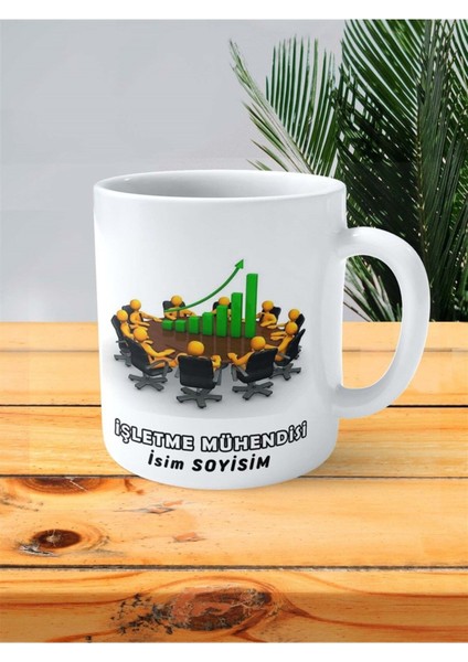 Işletme Mühendisi Meslek Baskılı Kupa Bardak Çift Taraflı Baskı Kişiye Özel Model