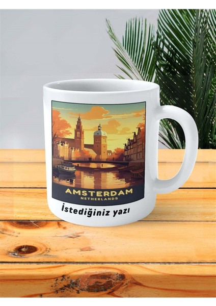 Amsterdam Baskılı Kupa Bardak Kişiye Özel Desen fiyatları