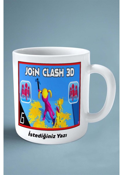 Join Clash Mobil Oyun Baskılı Kupa Bardak Çift Taraflı Baskı Kişiye Özel Model 3 fiyatları
