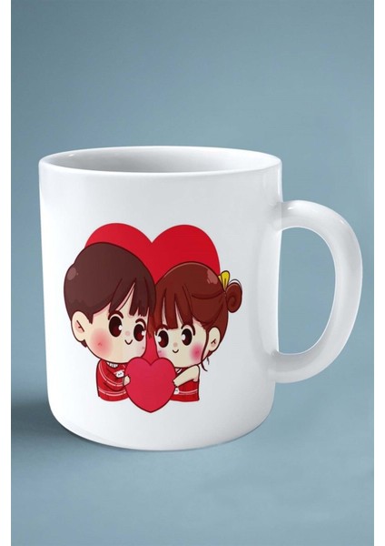 Sevgililer Günü Sevgili Kişiye Özel Baskılı Kupa Bardak Çift Taraflı Baskı Model 91