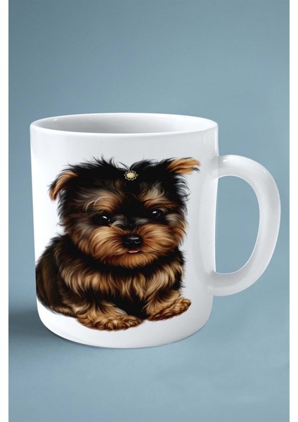 York Shire Terrier Köpek Isimli Kişiye Özel Baskılı Kupa Bardak Toka