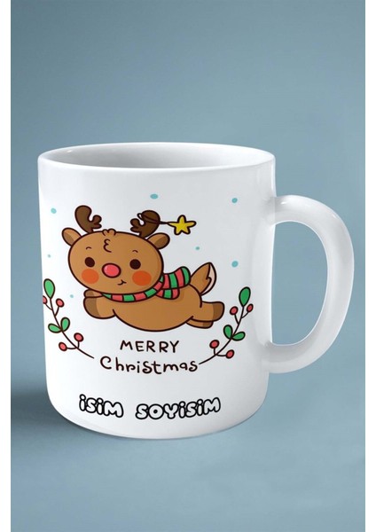 2024 Yılbaşı Noel Isimli Baskılı Kupa Bardak Kurabiye Canavar