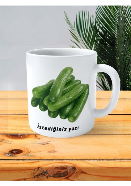 Acur Hıyar Salatalık Baskılı Kupa Bardak Kişiye Özel Model 1 fiyatları