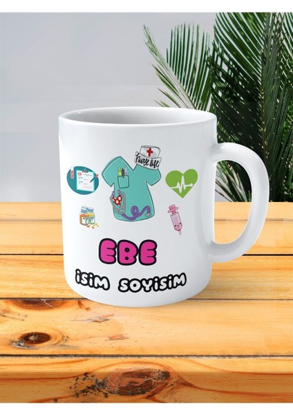 Ebe Ebe Baskılı Kupa Bardak Maske Resimli
