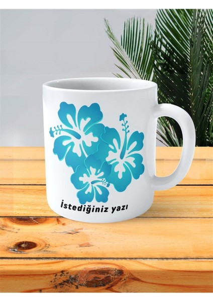 Firuze Çiçeği Baskılı Kupa Bardak Kişiye Özel Model 1 fiyatları