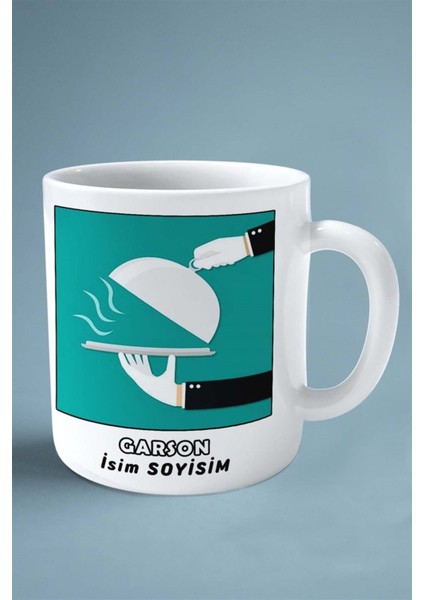 Garson Meslek Baskılı Kupa Bardak Çift Taraflı Baskı Kişiye Özel Model 13