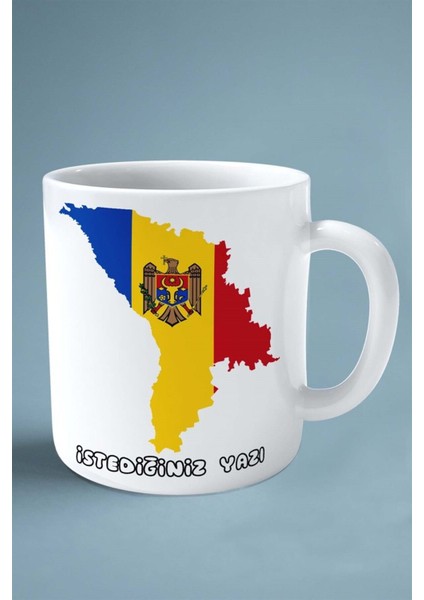 Moldova Bayrak Baskılı Kupa Bardak Çift Taraflı Kişiye Özel Model 1 fiyatları