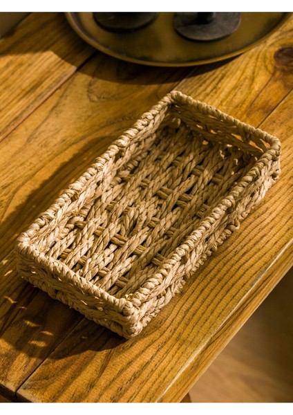 Gri Dekoratif Hasır Tepsi 20 Cm, Şık ve Kullanışlı Ev Aksesuarı fiyatları