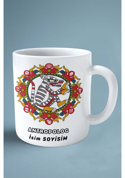 Antropolog Baskılı Kupa Bardak Çift Taraflı Baskı Kişiye Özel Model 18