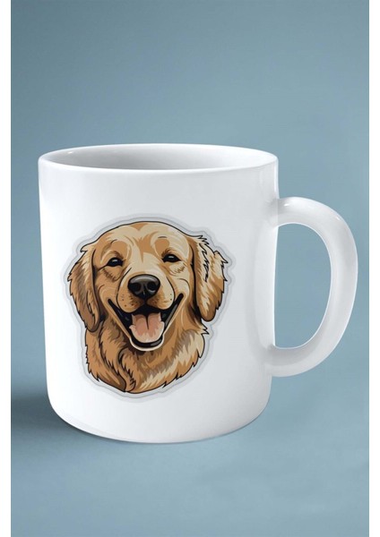 Golden Retriever Köpek Isimli Kişiye Özel Baskılı Kupa Bardak Profil