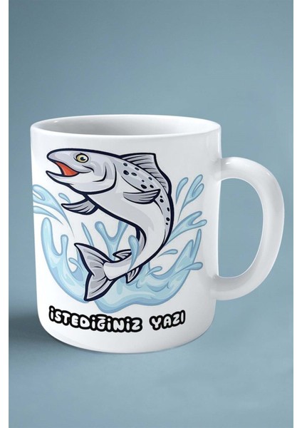 Balık Baskılı Kupa Bardak Çift Taraflı Kişiye Özel Model 17 fiyatları