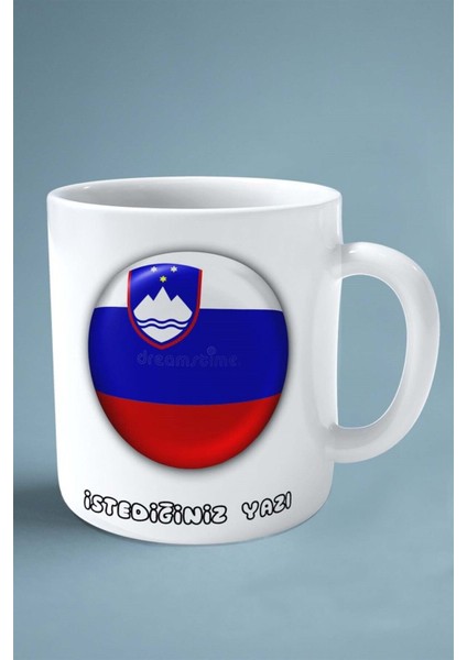 Slovenya Slovenia Bayrak Baskılı Kupa Bardak Çift Taraflı Kişiye Özel Model 3 fiyatları