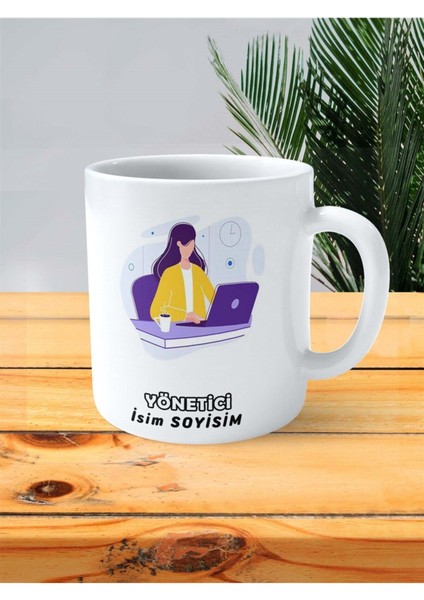 Yönetici Meslek Baskılı Kupa Bardak Çift Taraflı Baskı Kişiye Özel Model 6