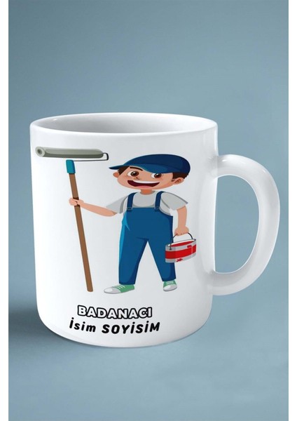 Badanacı Boyacı Baskılı Kupa Bardak Çift Taraflı Baskı Kişiye Özel Model 6