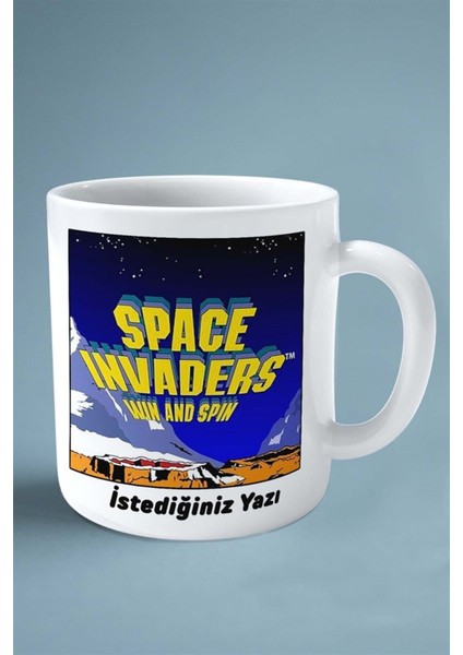 Space Invaders Oyun Baskılı Kupa Bardak Çift Taraflı Kişiye Özel Model 5 fiyatları