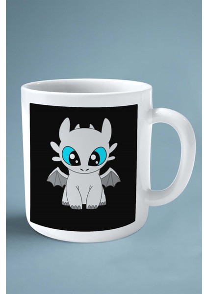 Ejder Ejderha Baskılı Kupa Bardak Çift Taraflı Kişiye Özel Çerçeveli Renkli Model 6