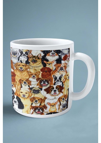 Köpek Çift Taraflı Baskılı Kupa Bardak Kişiye Özel Cinsler