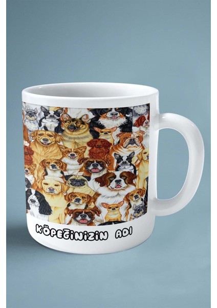 Köpek Çift Taraflı Baskılı Kupa Bardak Kişiye Özel Cinsler fiyatları