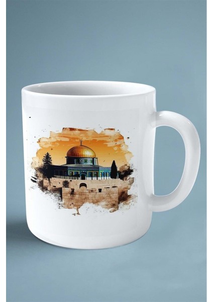 Mescidi Aksa Islam Baskılı Kupa Bardak Çift Taraflı Baskı Kişiye Özel Model 2