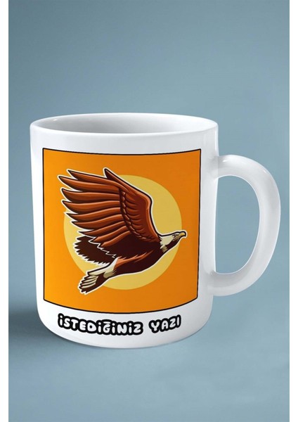 Şahin Baskılı Kupa Bardak Çift Taraflı Kişiye Özel Çerçeveli Renkli Model 8 fiyatları