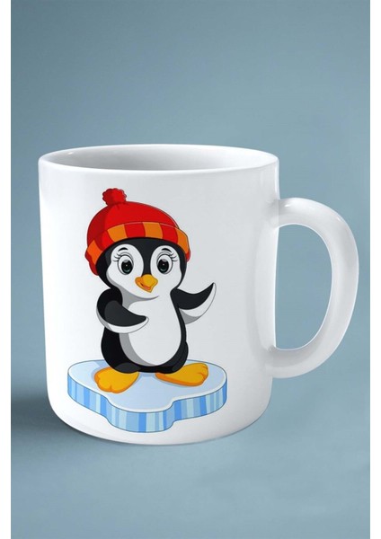 Penguen Baskılı Kupa Bardak Çift Taraflı Kişiye Özel Model 4