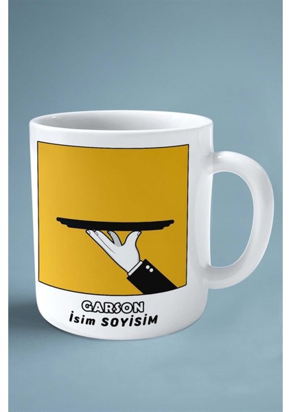Garson Meslek Baskılı Kupa Bardak Çift Taraflı Baskı Kişiye Özel Model 12