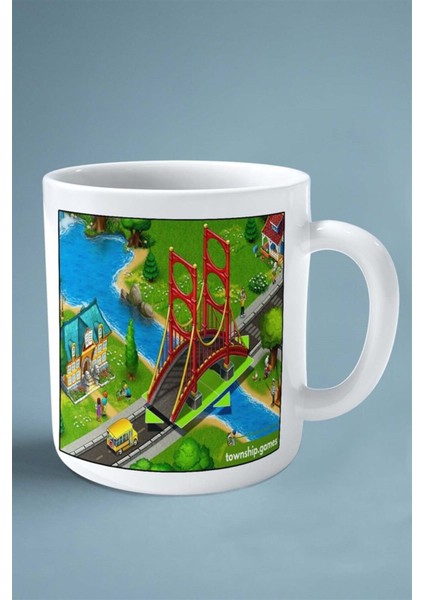 Town Ship Mobil Oyun Baskılı Kupa Bardak Çift Taraflı Baskı Kişiye Özel Model 10