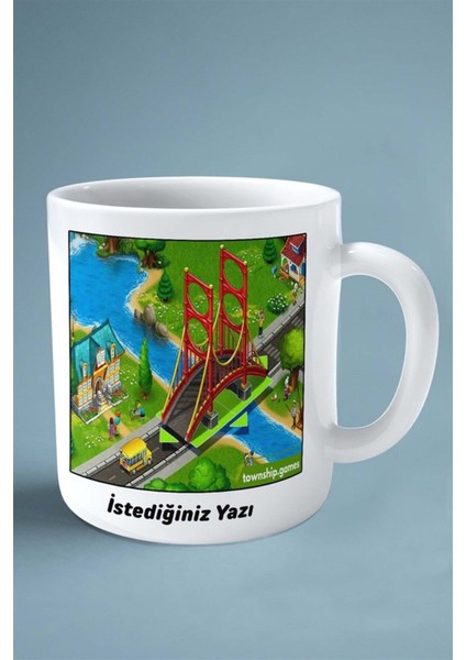 Town Ship Mobil Oyun Baskılı Kupa Bardak Çift Taraflı Baskı Kişiye Özel Model 10 fiyatları