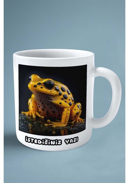 Kurbağa Baskılı Kupa Bardak Çift Taraflı Kişiye Özel Çerçeveli Renkli Model 8 fiyatları
