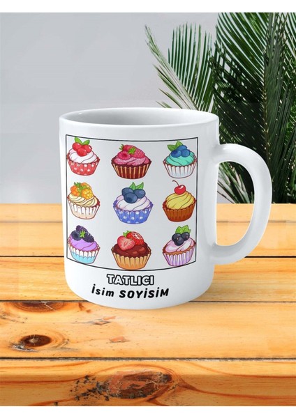 Tatlıcı Tatlı Meslek Baskılı Kupa Bardak Çift Taraflı Baskı Kişiye Özel Model 10