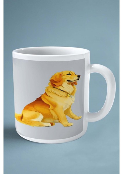 Golden Retriever Köpek Isimli Kişiye Özel Baskılı Kupa Bardak Tüy Yün Yumak Tasma