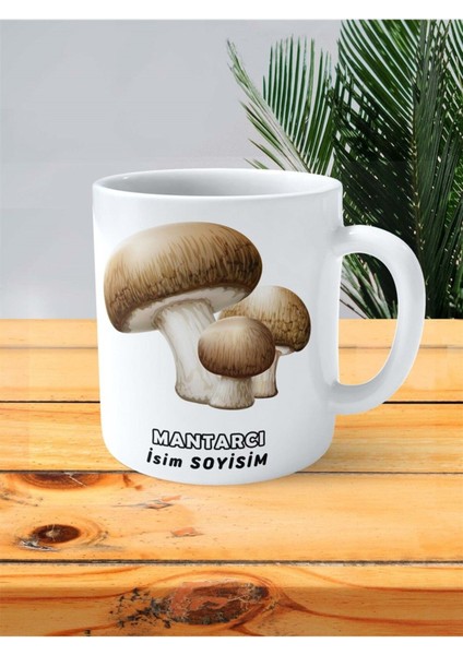 Mantarcı Mantar Meslek Baskılı Kupa Bardak Çift Taraflı Baskı Kişiye Özel Model