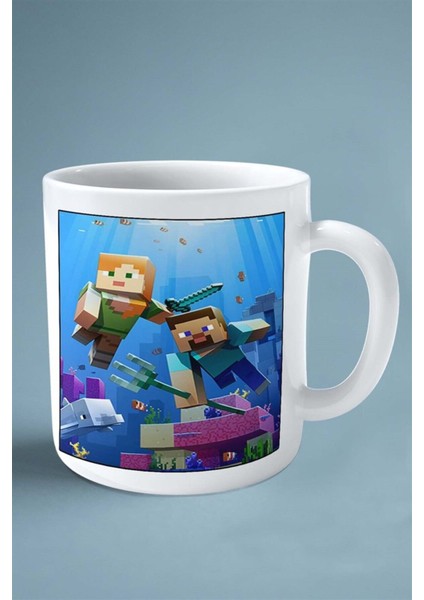 Minecraft Oyun Baskılı Kupa Bardak Çift Taraflı Kişiye Özel Model 11