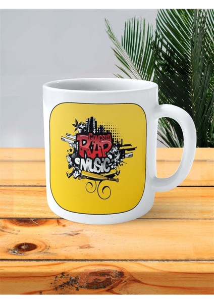 Rap Baskılı Kupa Bardak Kişiye Özel Desen 1