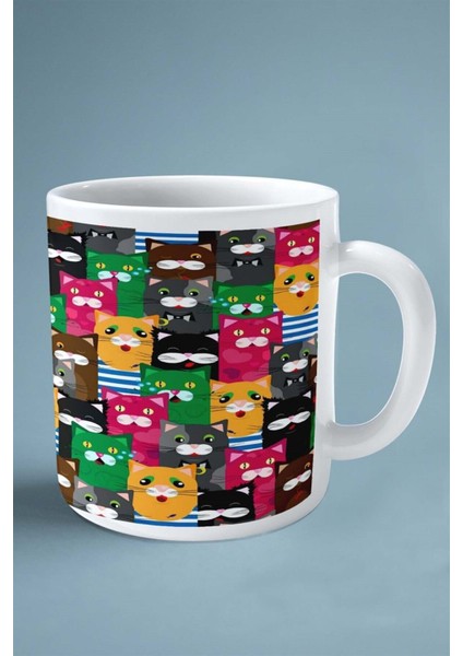 Köpek Çift Taraflı Baskılı Kupa Bardak Kişiye Özel Kedili