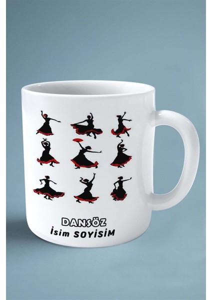 Dansöz Meslek Baskılı Kupa Bardak Çift Taraflı Baskı Kişiye Özel Model 5