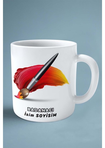 Badanacı Boyacı Baskılı Kupa Bardak Çift Taraflı Baskı Kişiye Özel Model 12