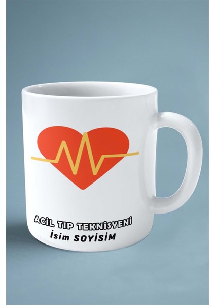 Acil Tıp Teknisyeni Att Baskılı Kupa Bardak Çift Taraflı Baskı Kişiye Özel Model 2
