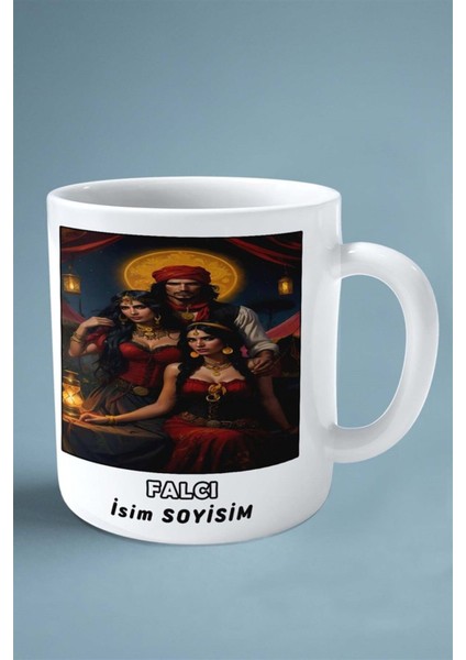 Falcı Fal Meslek Baskılı Kupa Bardak Çift Taraflı Baskı Kişiye Özel Model 13