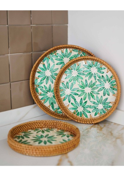 El Yapımı Rattan Sedselfi Tepsi 22 Cm, Şık ve Doğal Tasarım. fiyatları