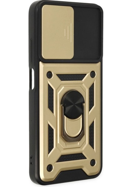 Xiaomi Poco M5 Kılıf Pars Lens Yüzüklü Silikon - Gold fiyatları
