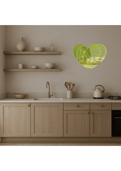 Aşk Dolu Kalp Tasarımlı Dekoratif Altın Aynalı Tablo - KA4863-7251 modelleri